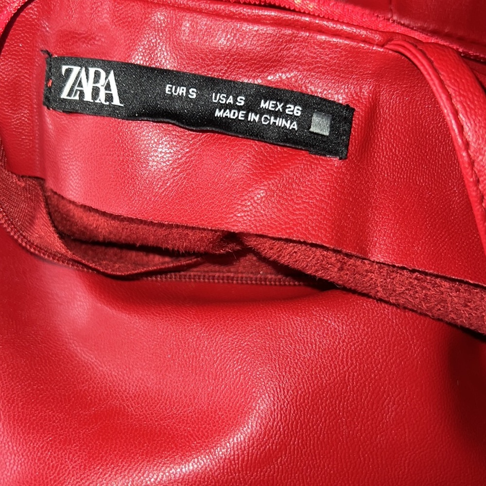 Zara faux vegan red dress.NWOT. ❤️🔥 - Picture 10 of 17